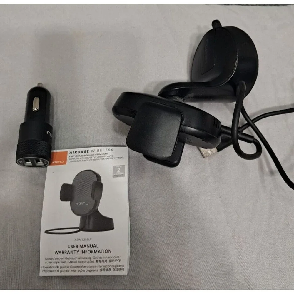 Kenu Airbase Qi Wireless Fast Charging Suction Mount ABW-KK-NA Cell Phone Holder